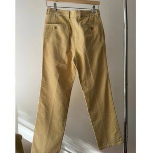 Vintage Corduroy Mid Rise Yellow Pants | 28" waist | 1990s Pleated Trousers
